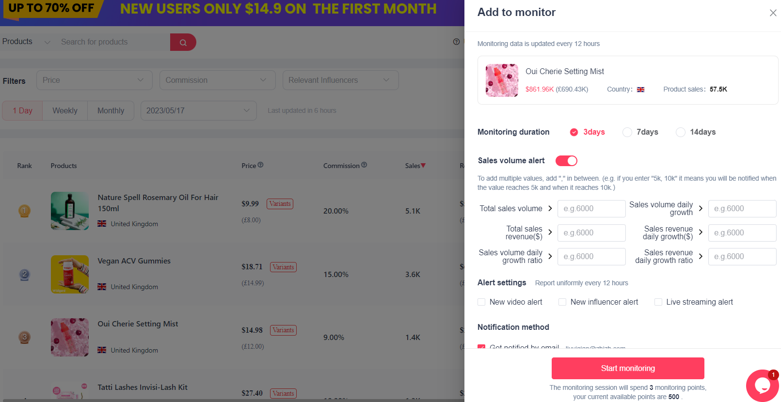 TikTok analytics tracker