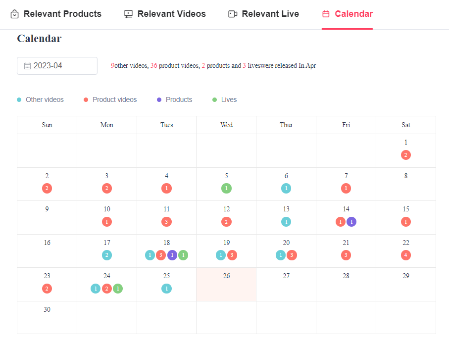 TikTok posting calendar